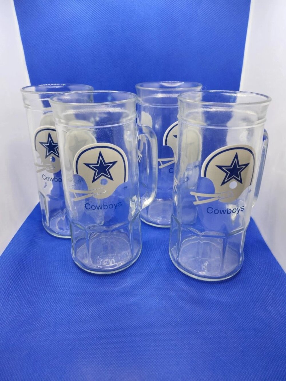 Vintage 80/90's Dallas Cowboys Beer Mug 7" Tall NFL set of 4 (make an offer)